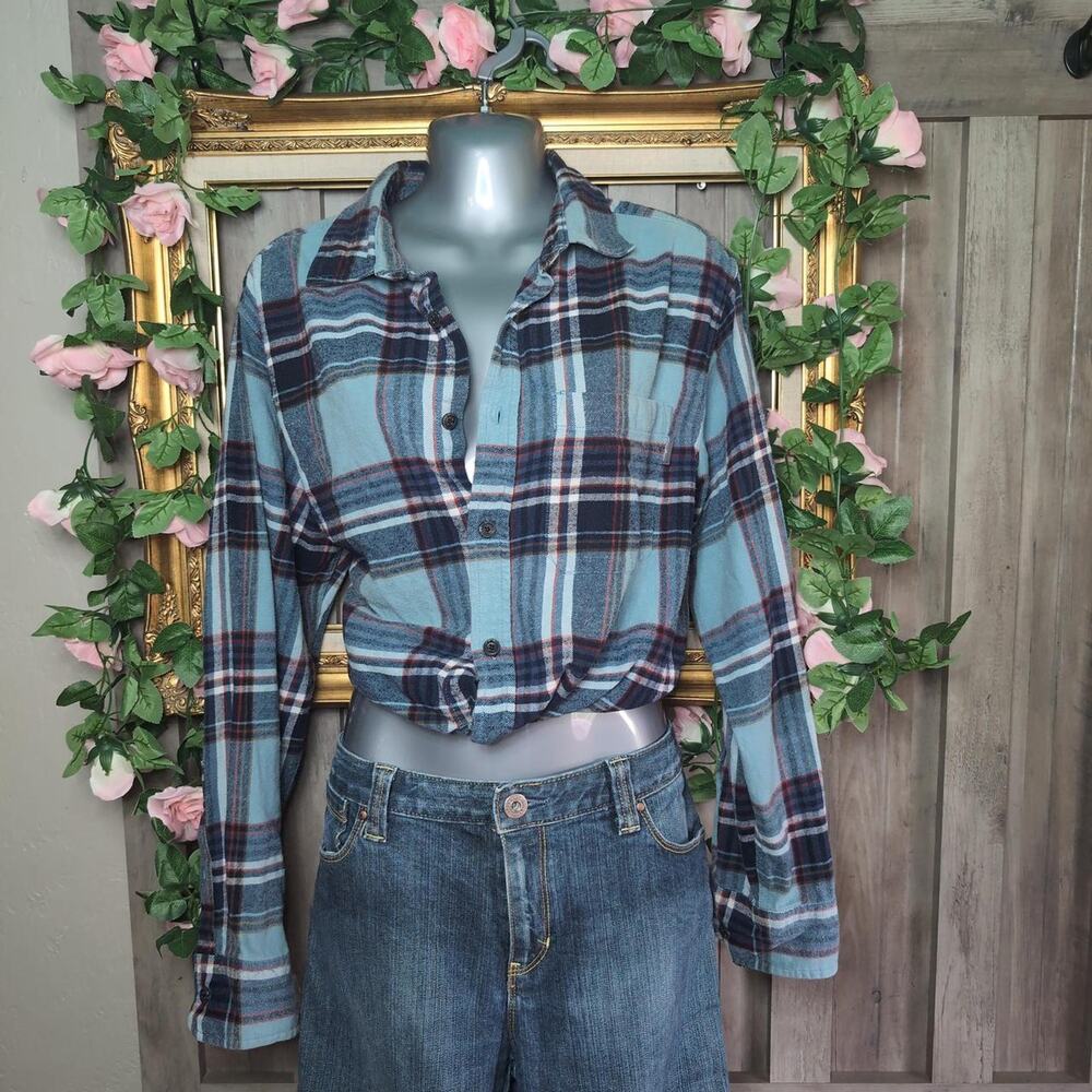 Eddie Bauer Flannel 90s Grunge Button Up Oversized Size Large
